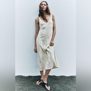 ZARA TEXTURED SLIP DRESS